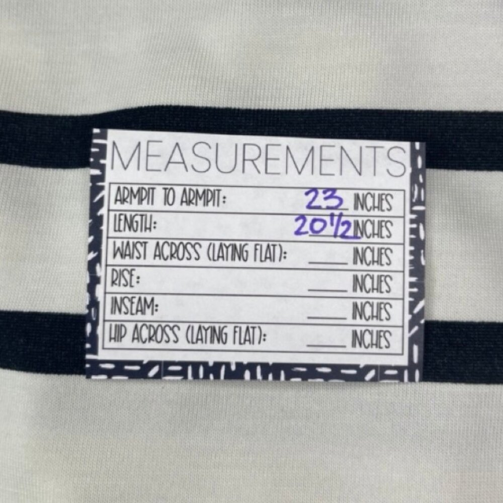 EXPRESS | Navy Blue & White Boxy Striped Short Sleeve Tee | Size M - Picture 10 of 11